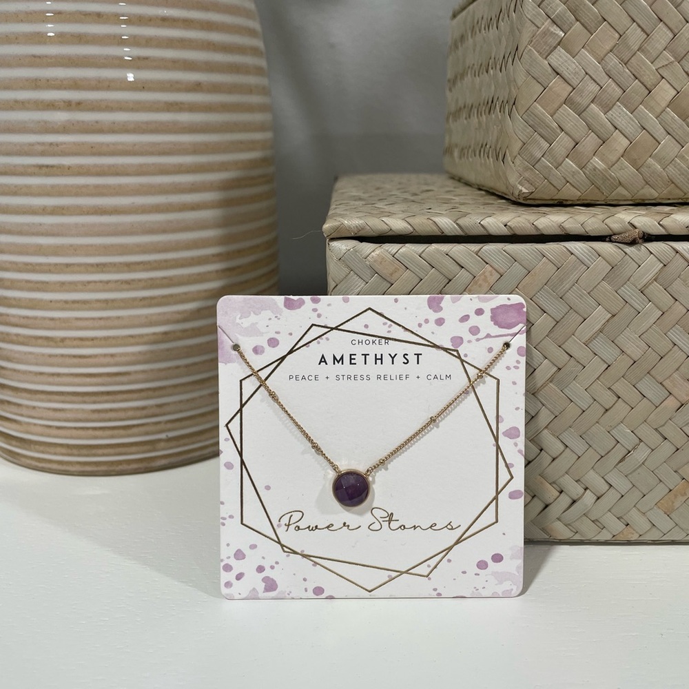FRANCESCA’S COLLECTIONS Amethyst Power Stones Choker Necklace